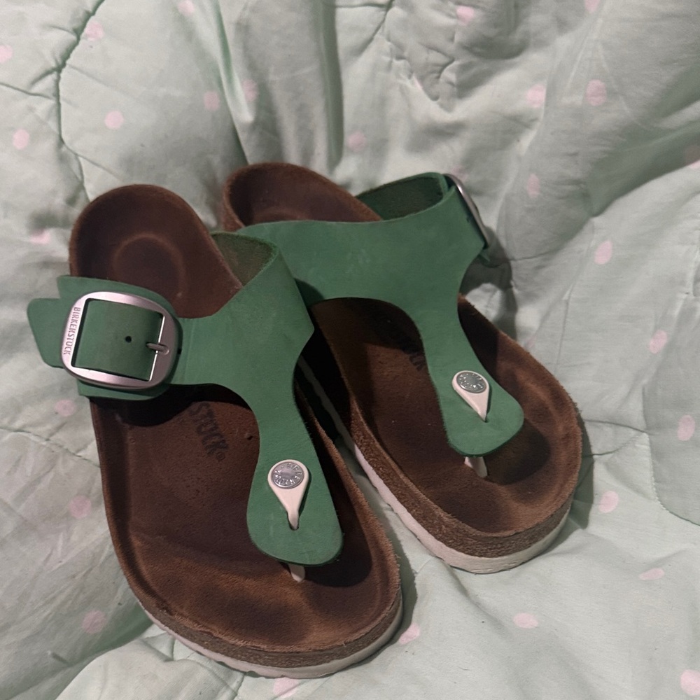 Birkenstock Green Thong Sandals